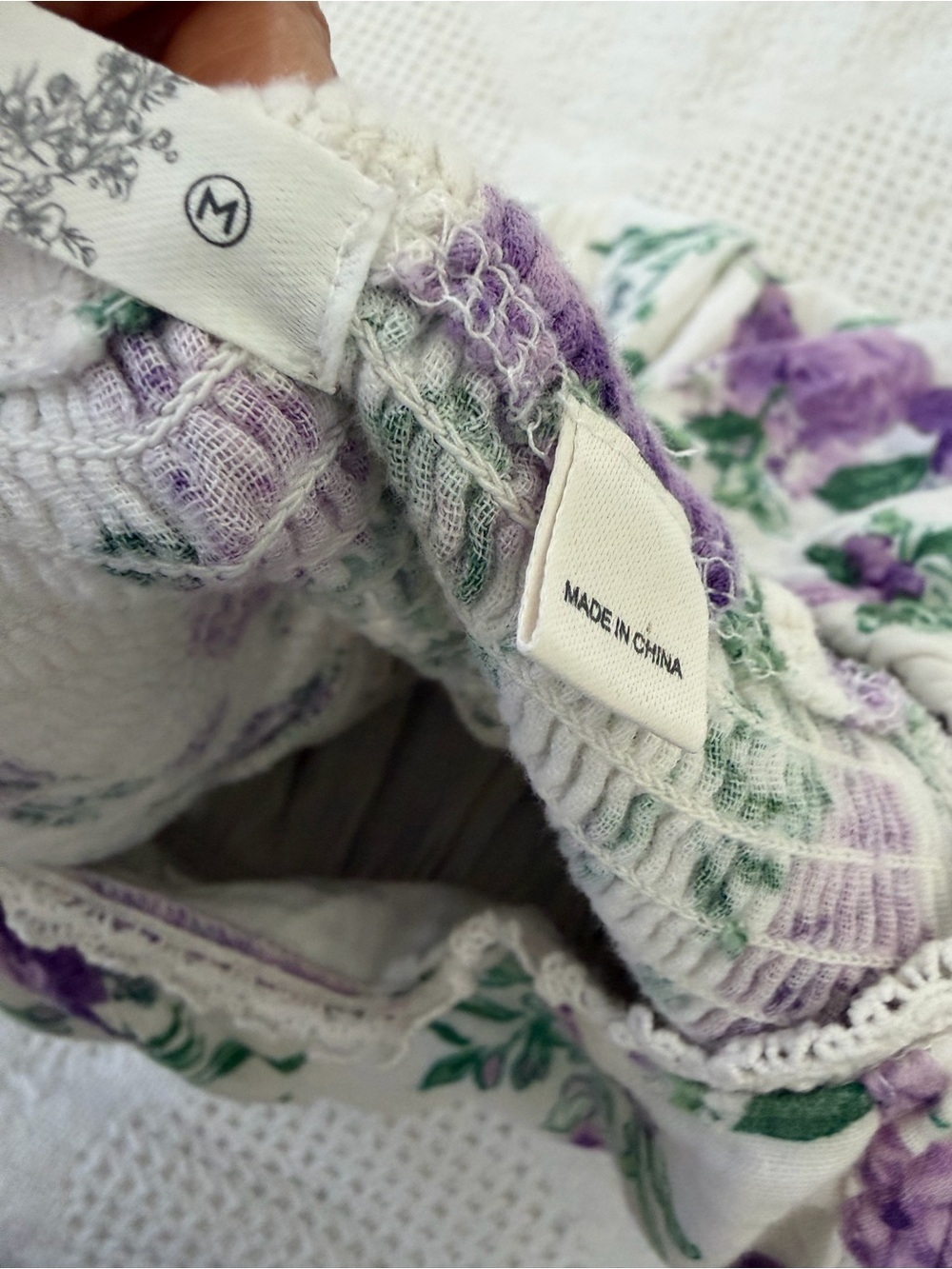 Altar'd State Cream Dress with Purple Floral Print - Picture 3 of 4